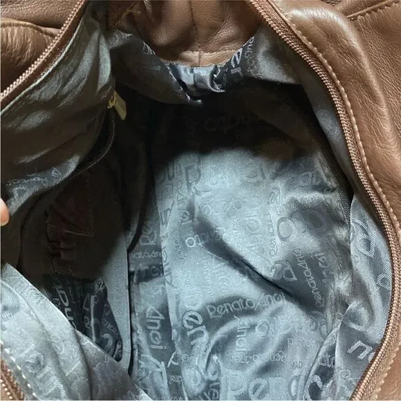 Renato Angi Elegant Brown Leather Tote Bag